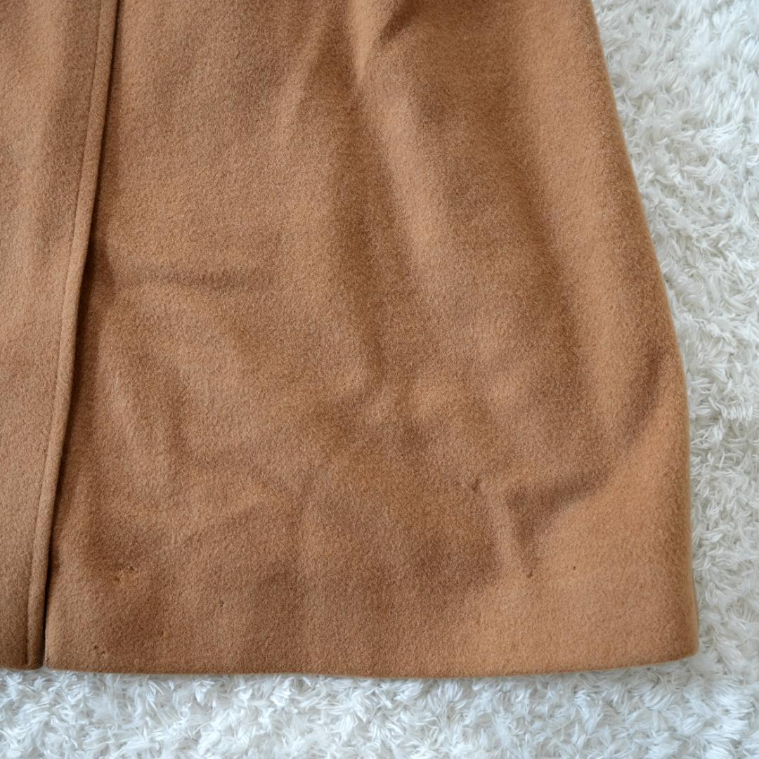 【美品】BURBERRY　キャメルヘアー100%ベルテッドロングコート　L相当