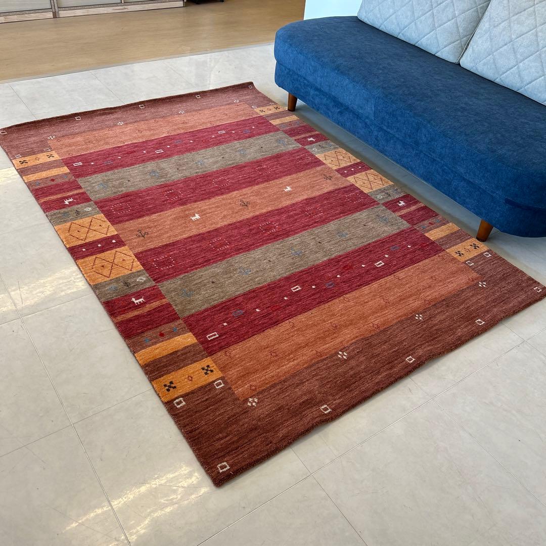 インドギャべ ロリバフ インド手織り絨毯 ラグ ハンドルーム 140×200cm