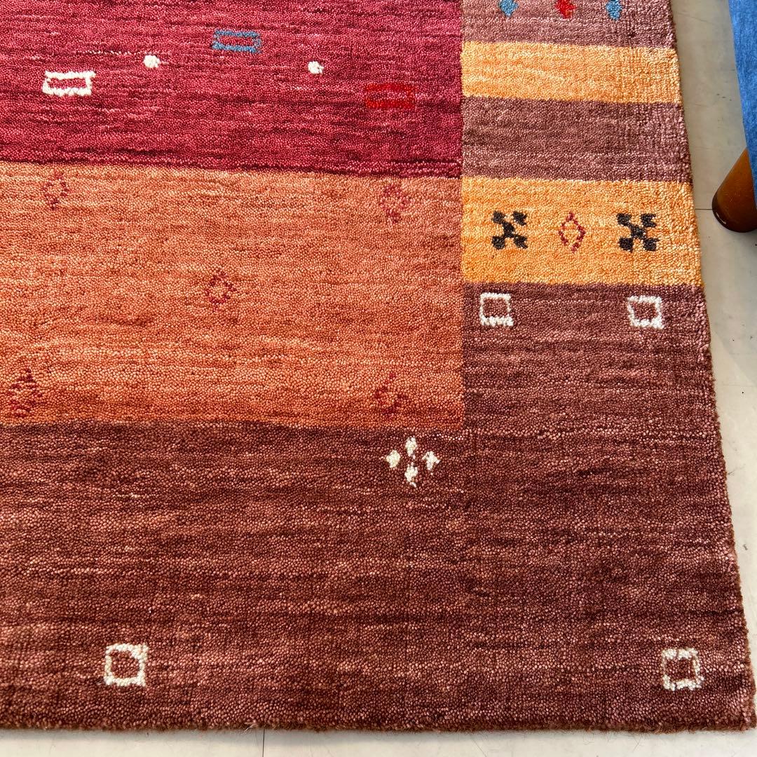 インドギャべ ロリバフ インド手織り絨毯 ラグ ハンドルーム 140×200cm