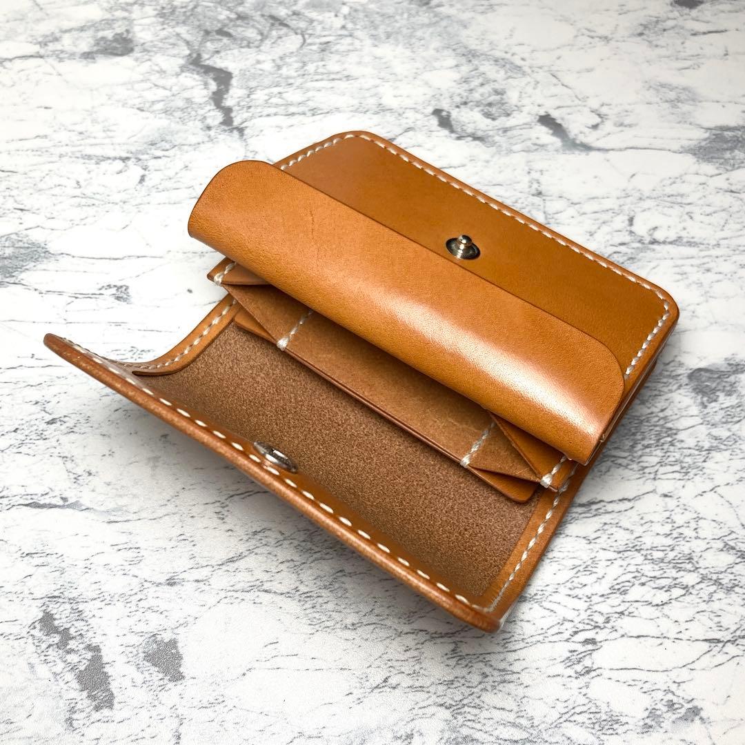 栃木レザー ミニ財布 キャメル コンパクト財布 メンズ レディース 小さい財布