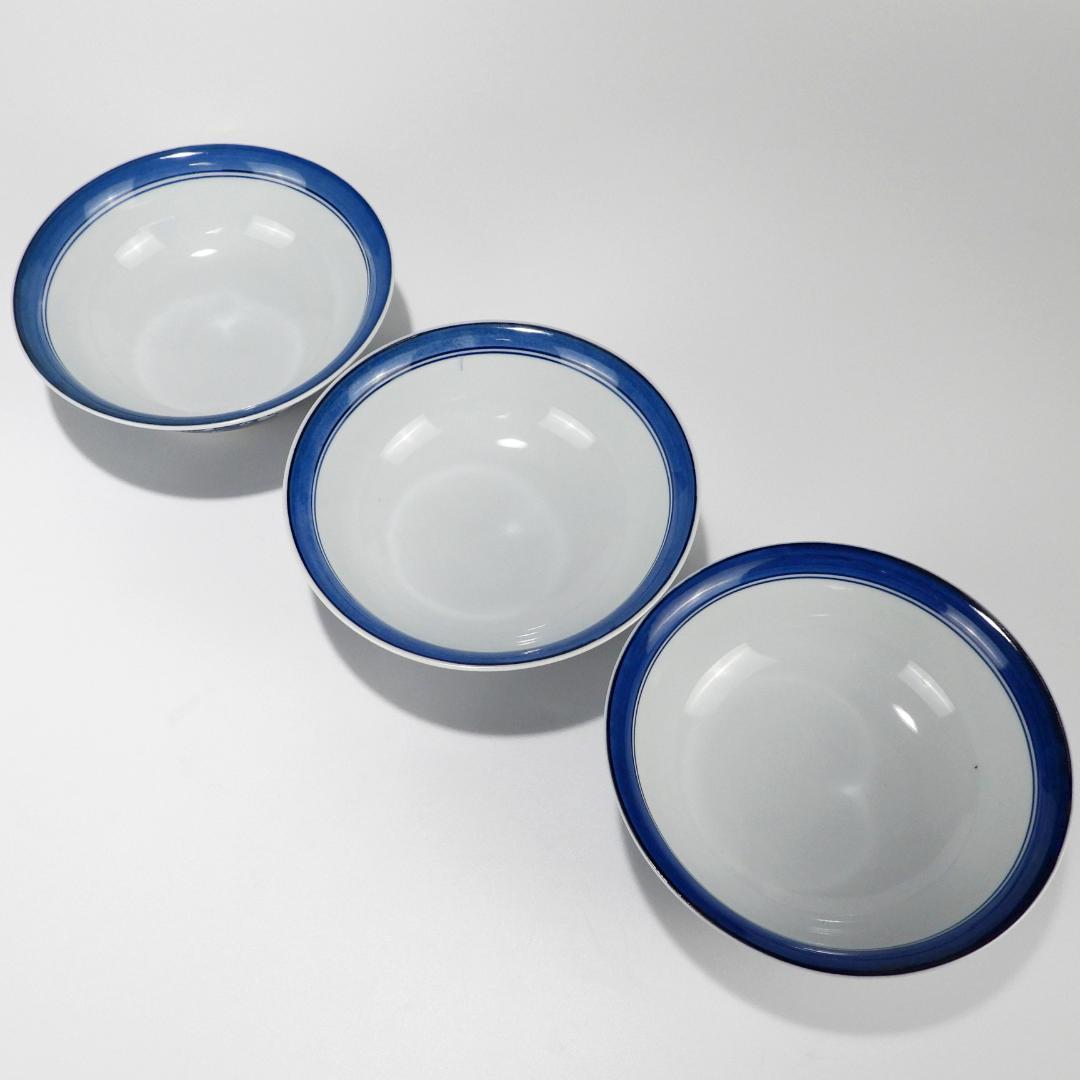 【源右衛門】古伊万里の伝統　舘林源右衛門作　染付梅鳳凰絵　蓋碗　3客