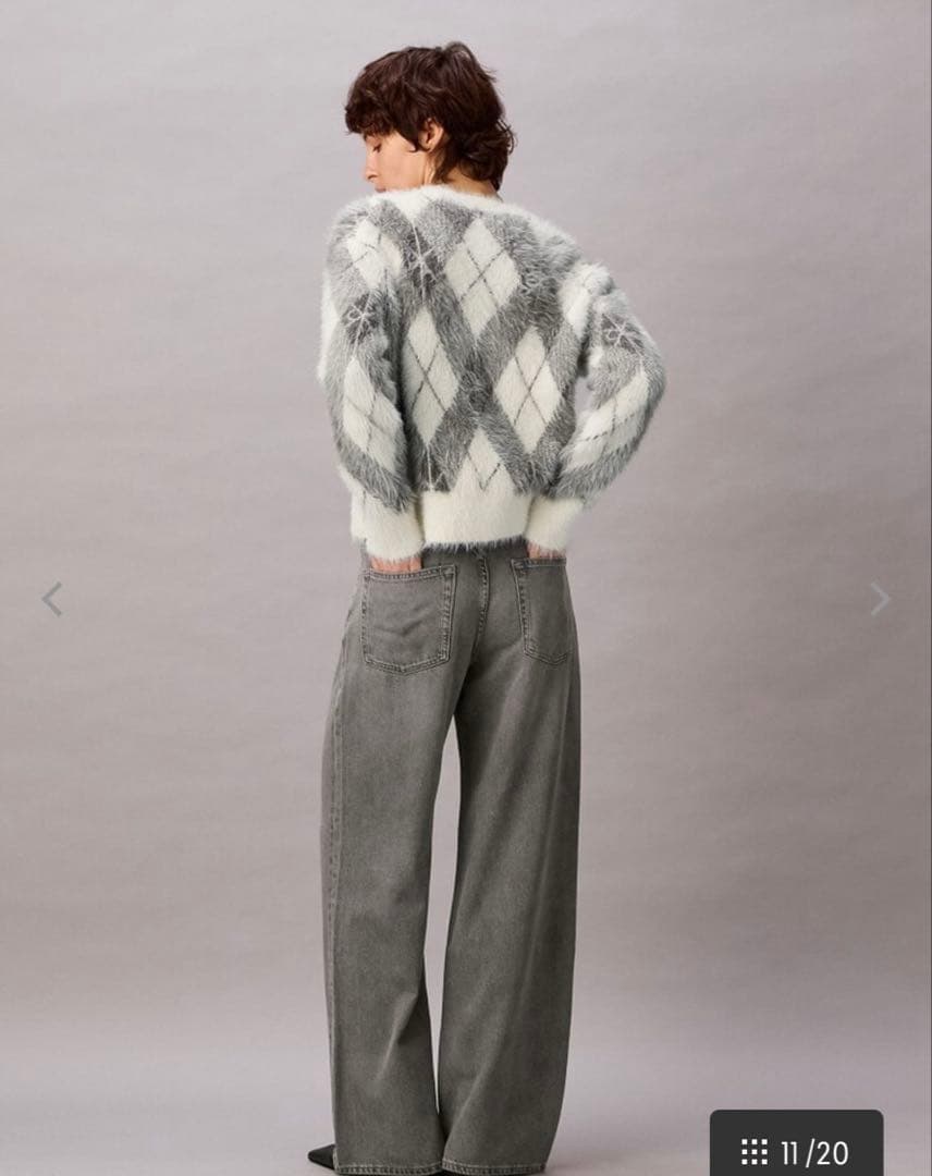 美品   アーガイルセーター シャギーニット