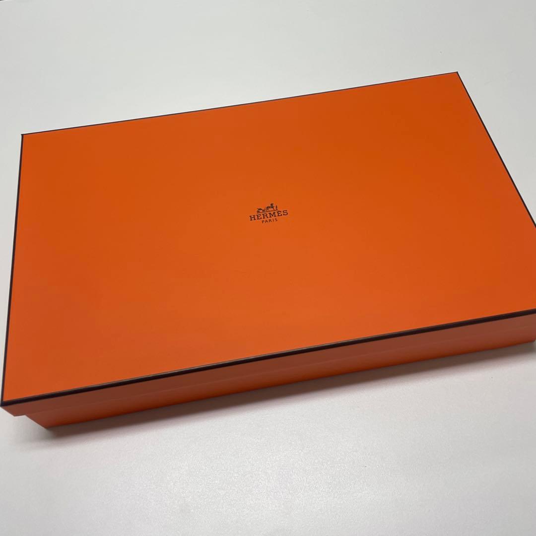 HERMES オレンジ ストライプタオル