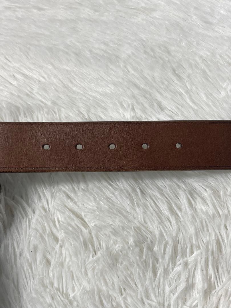 美品　Ralph Lauren 本革 レザーベルト ブラウン ゴールドバックル