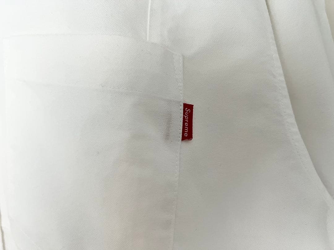 Supreme ホワイト 長袖シャツ Lサイズ