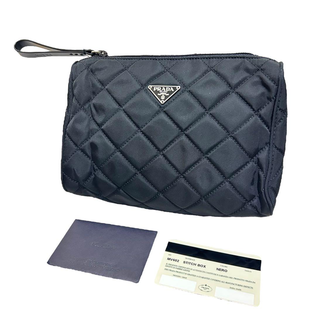 PRADA キルティングポーチ　ナイロン　ブラック　プラダ