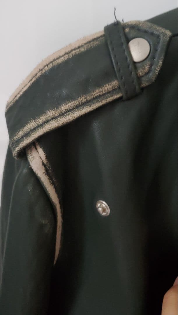さっち　美品　革ジャン レザージャケット ダークグリーン