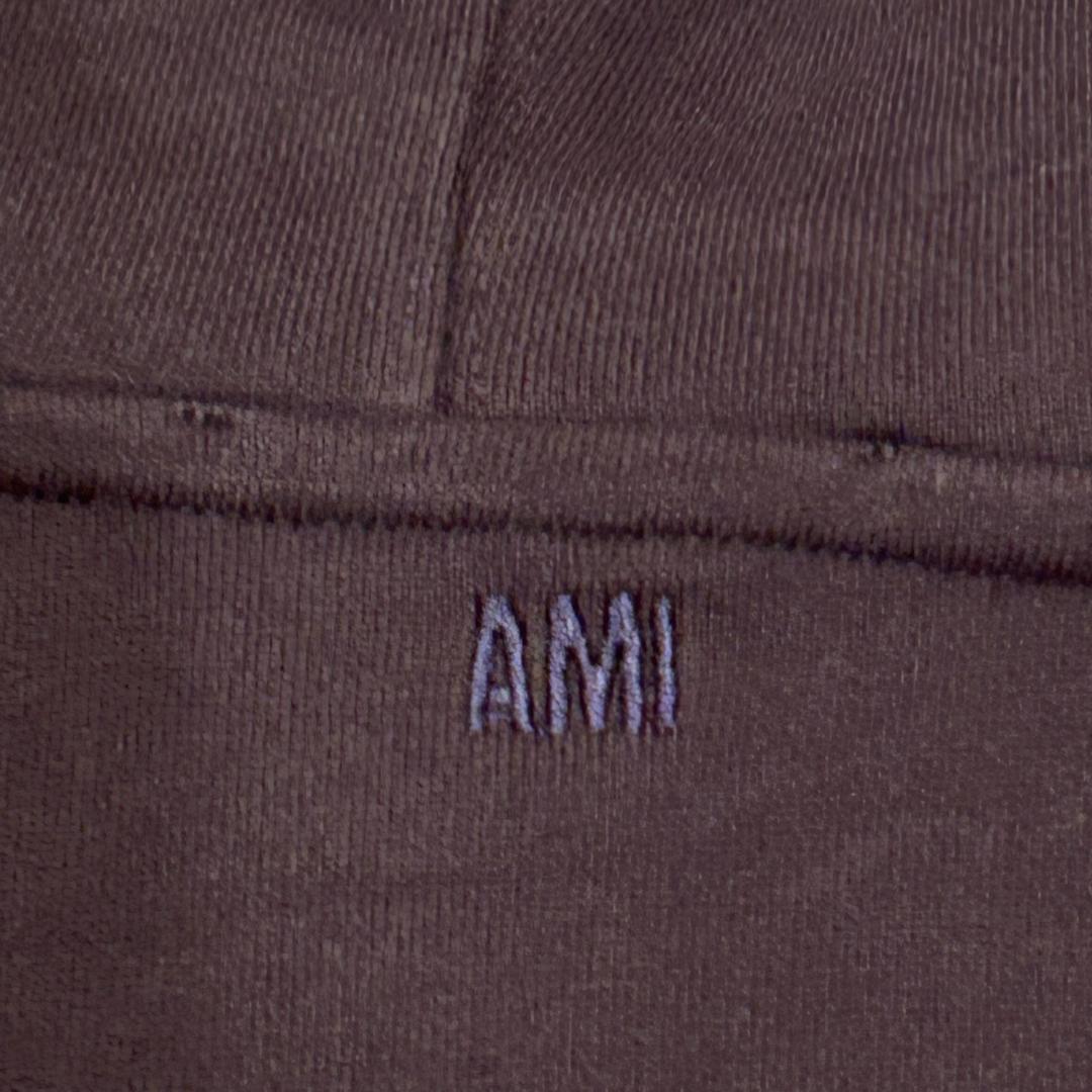 【新品 AMI Paris】パーカー ネイビー L 男女兼用 正規品 赤刺繍ロゴ