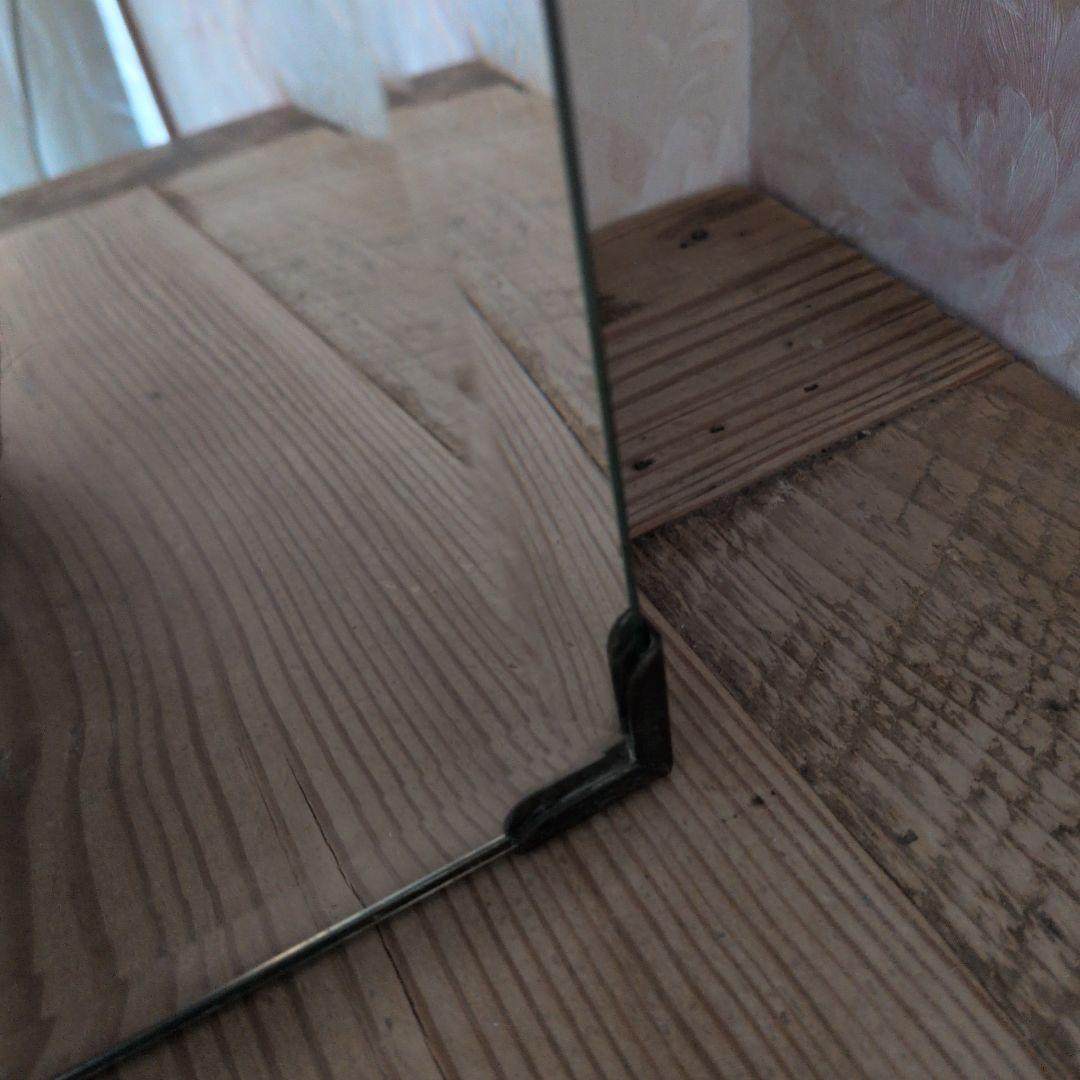 アンティークイギリス不規則形状の木製ミラー