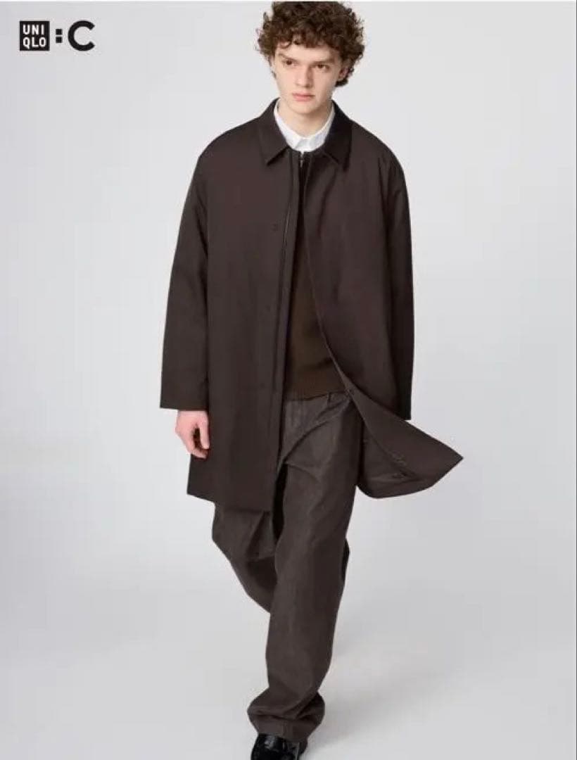 【美品】UNIQLO C パフテックハーフコート　ブラウン