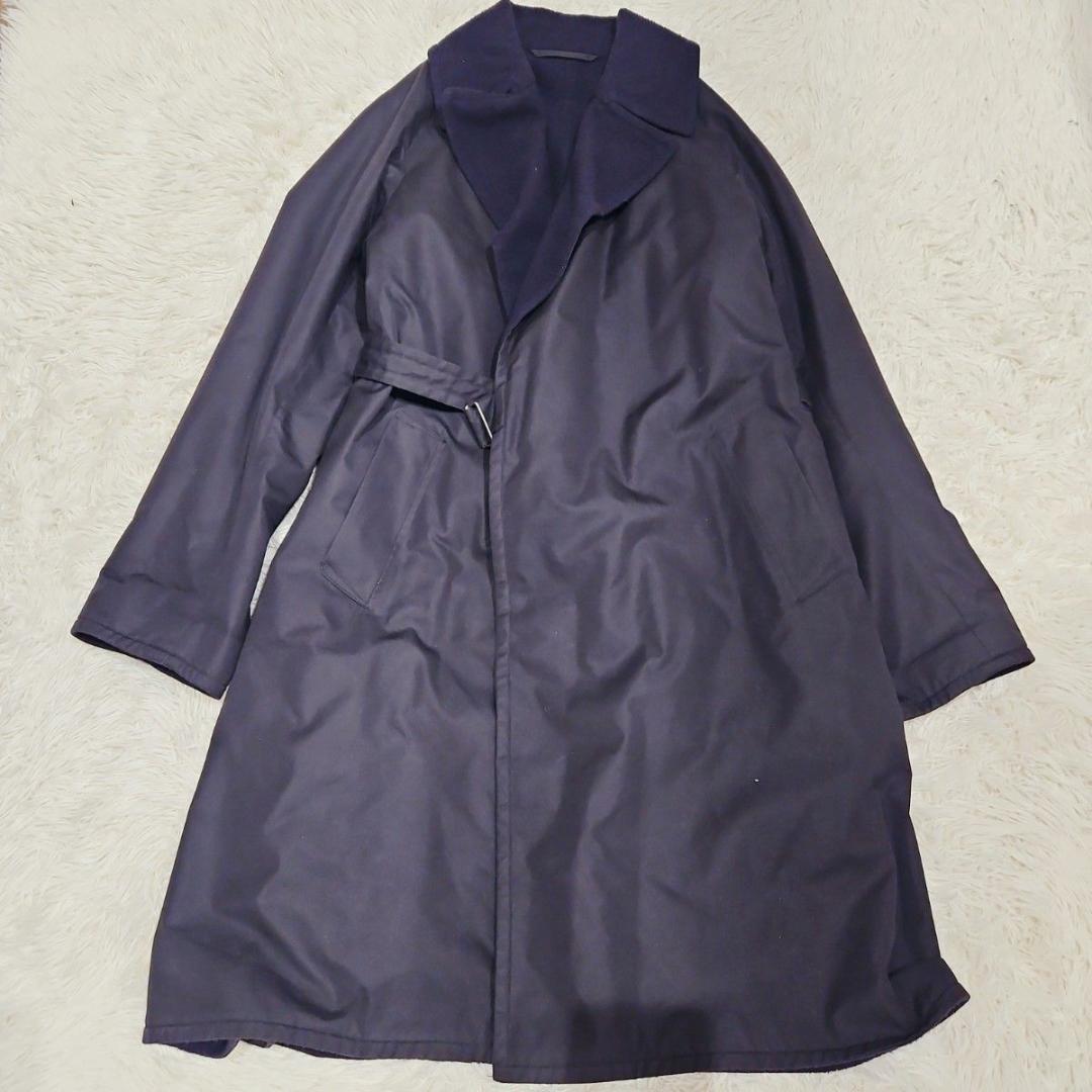 美品 サイズ2 15aw タイロッケンコート コモリ ウールナッピング 紺 黒