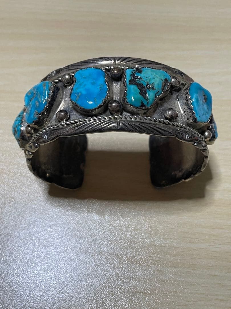 シルバー925 インディアンジュエリー　ターコイズ　バングル