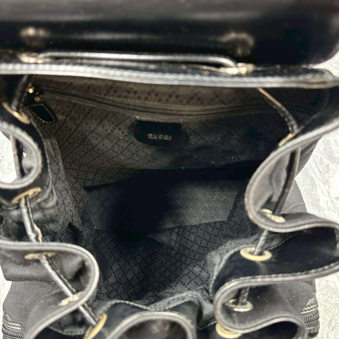 ✨美品✨GUCCI リュック バッグパック レザー ブラック 黒 シルバー金具