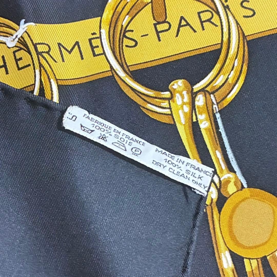 HERMES エルメス カレ90 MORS & FILETS スカーフ ネイビー