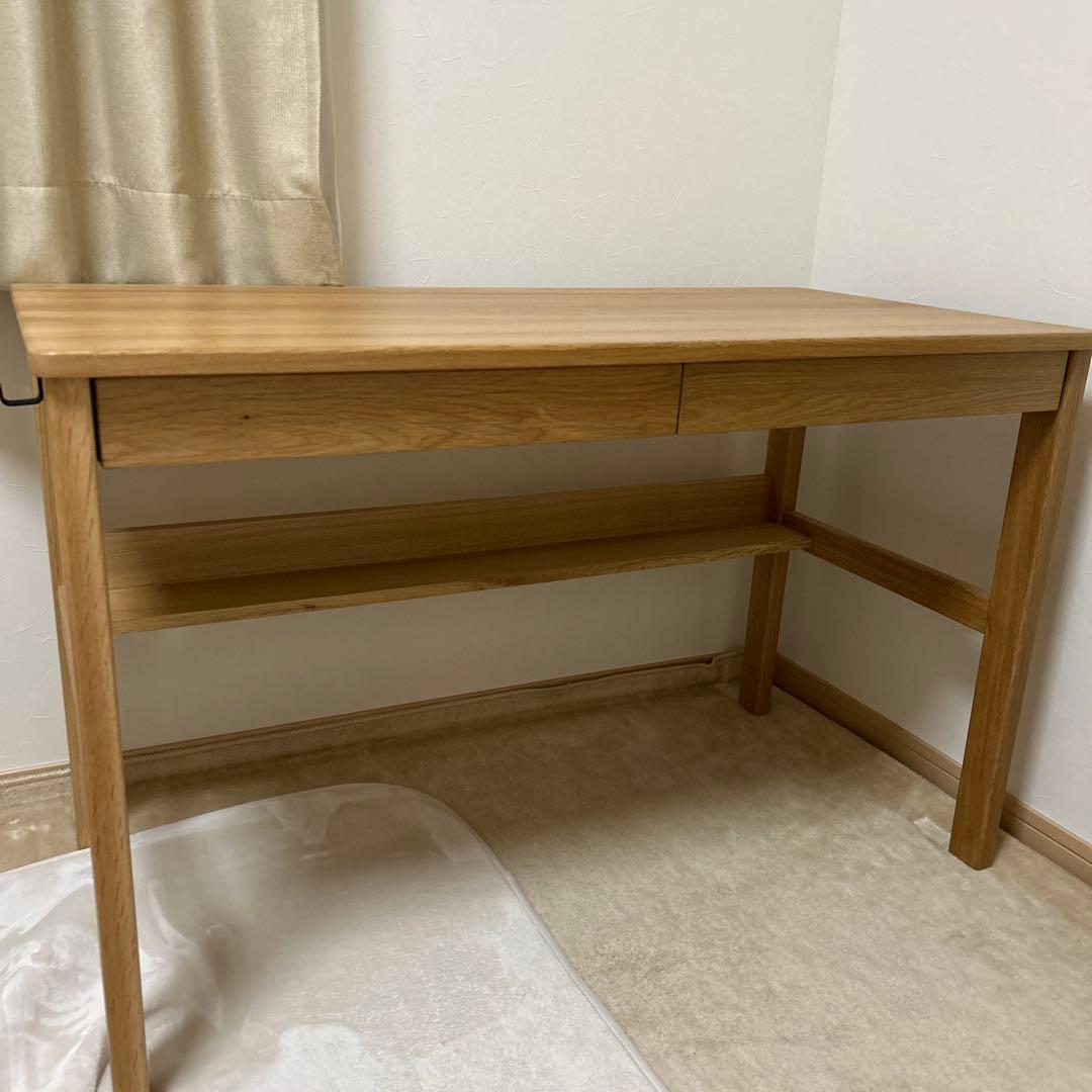 無印良品　オーク無垢材　デスク