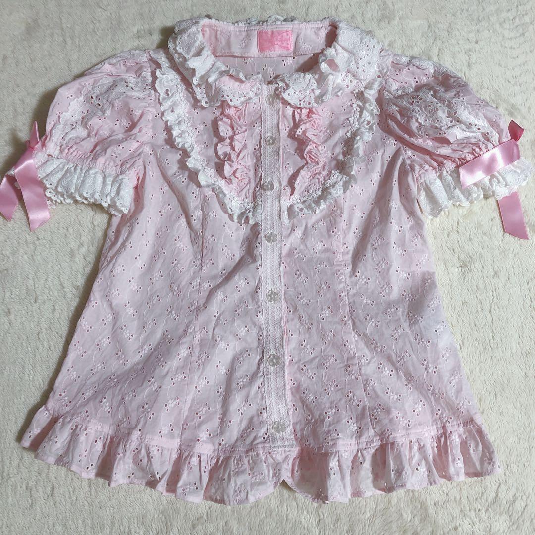 Angelic Pretty♡いちごレース半袖ブラウス♡ピンク