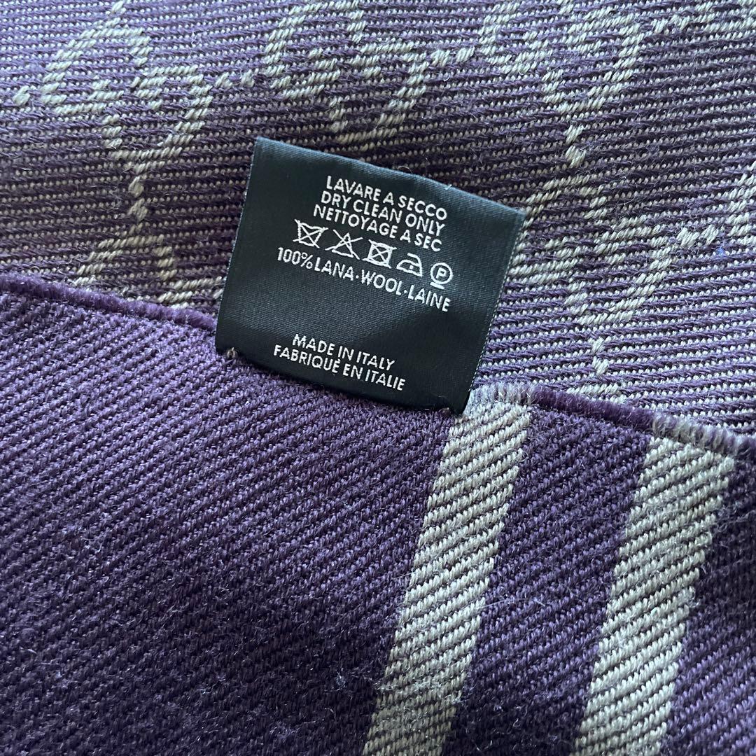 GUCCI ウールマフラー 紫 GGパターン