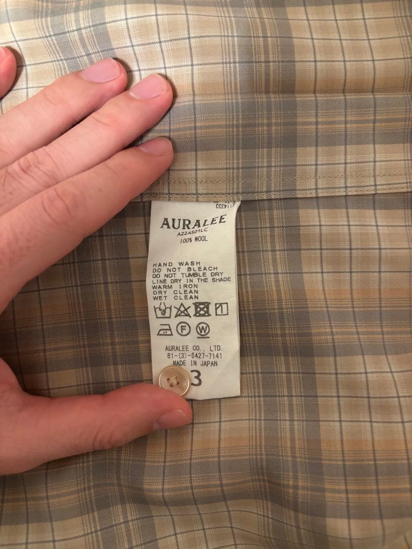 AURALEE ウールチェックシャツ