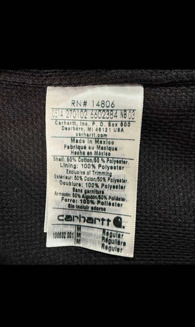 Carhartt ブラック フルジップパーカー