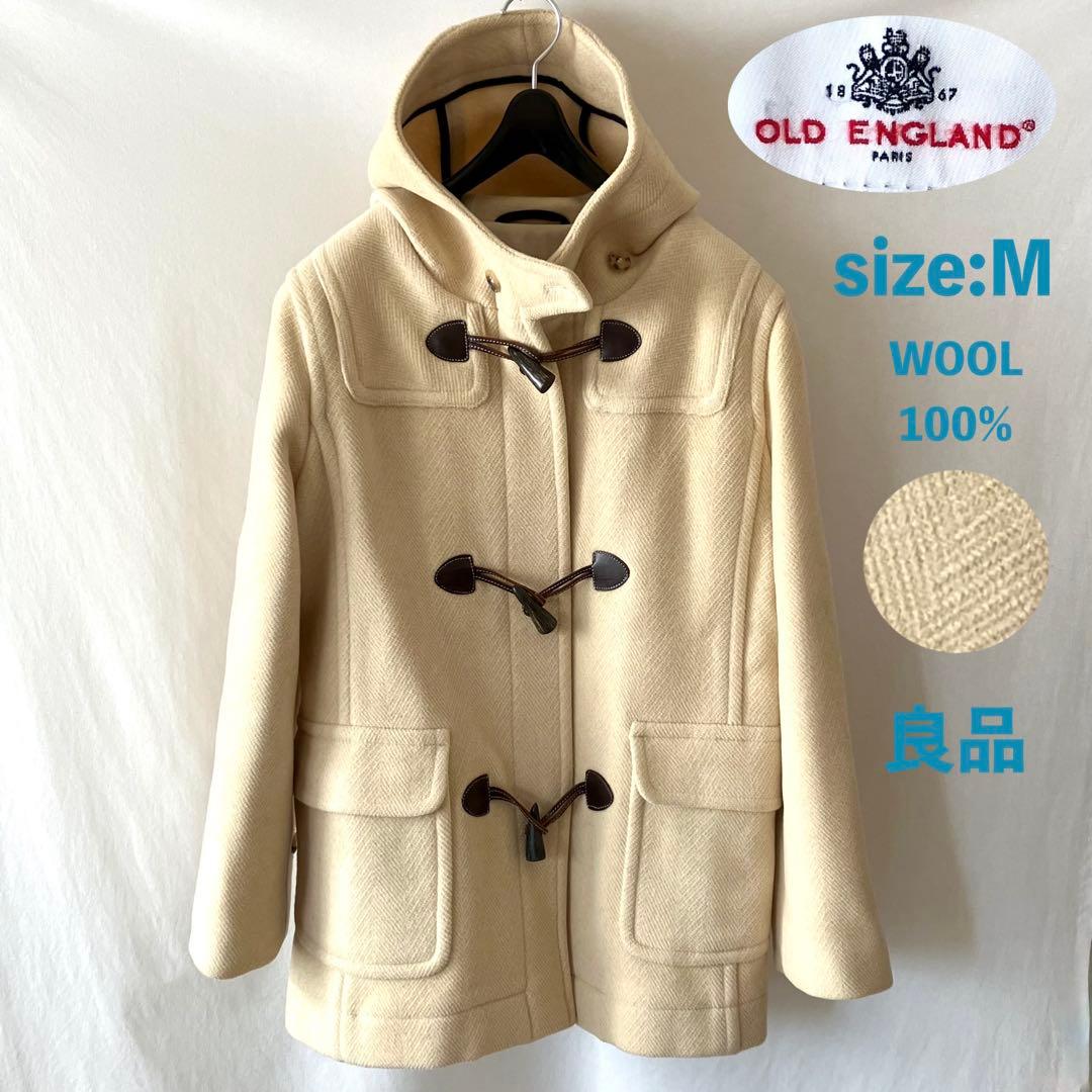 美品 オールドイングランド ウール100 ダッフルコート M ベージュ ショート