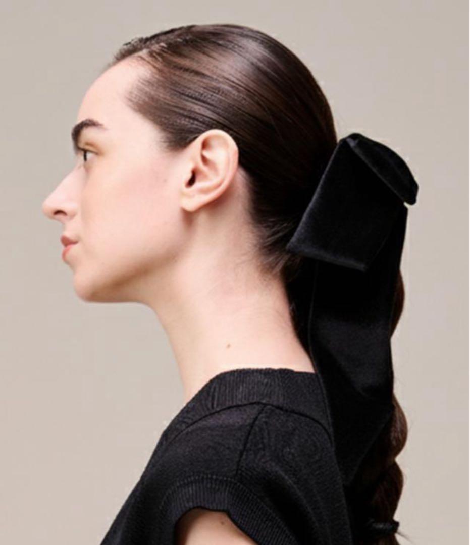 ジェンヌ　日本製別珍リボンヘアーゴム