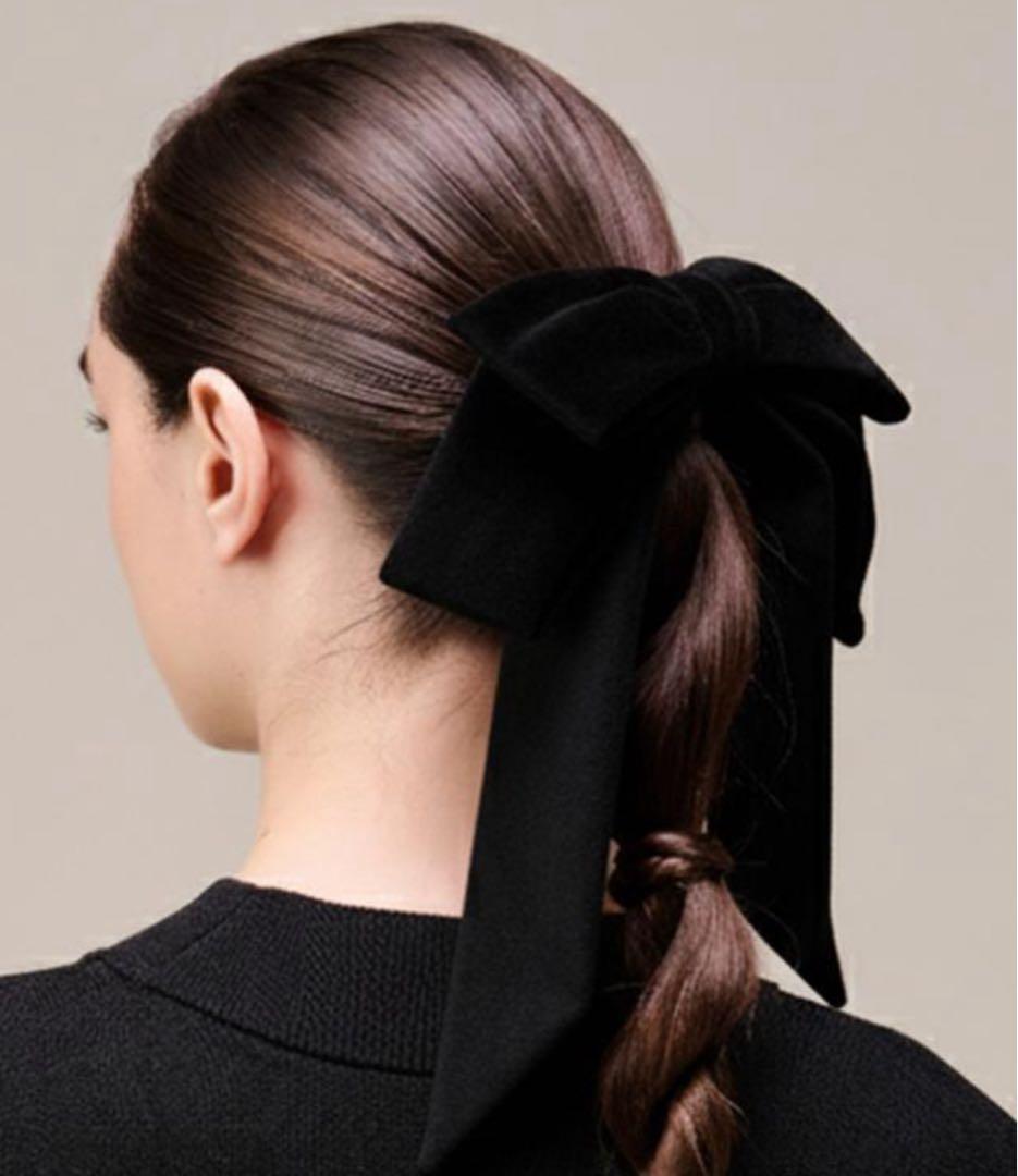 ジェンヌ　日本製別珍リボンヘアーゴム