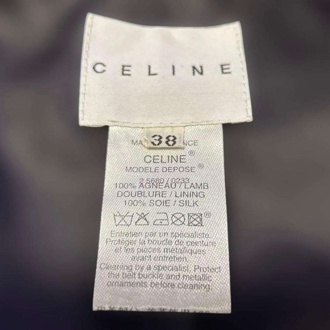 セリーヌ CELINE ダークブラウン　レザージャケット　38