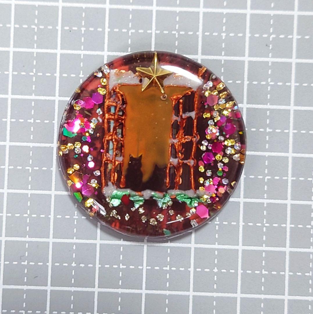レジン　猫　ヘアゴム　ブローチ　ポニーフック　No.304