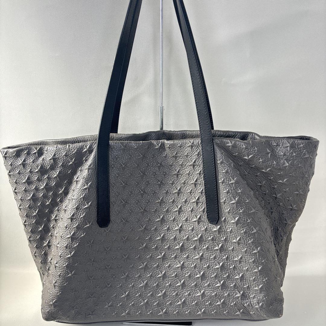 【JIMMY CHOO】 グレー トートバッグ　星型エンボス加工