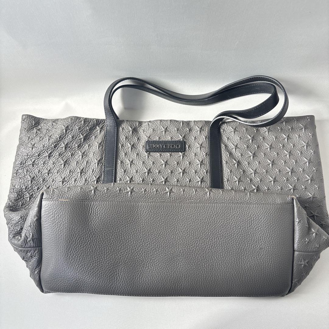 【JIMMY CHOO】 グレー トートバッグ　星型エンボス加工