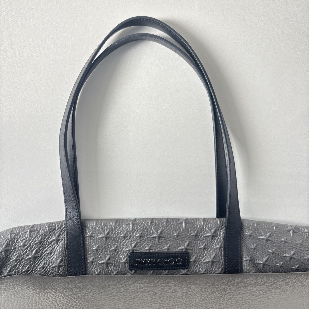 【JIMMY CHOO】 グレー トートバッグ　星型エンボス加工