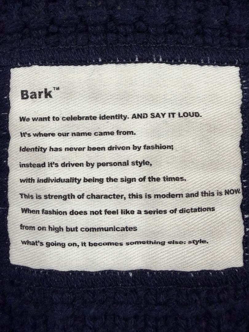 Bark バーク ファー付き ネイビー 圧縮ニット ダッフルコート 日本サイズM