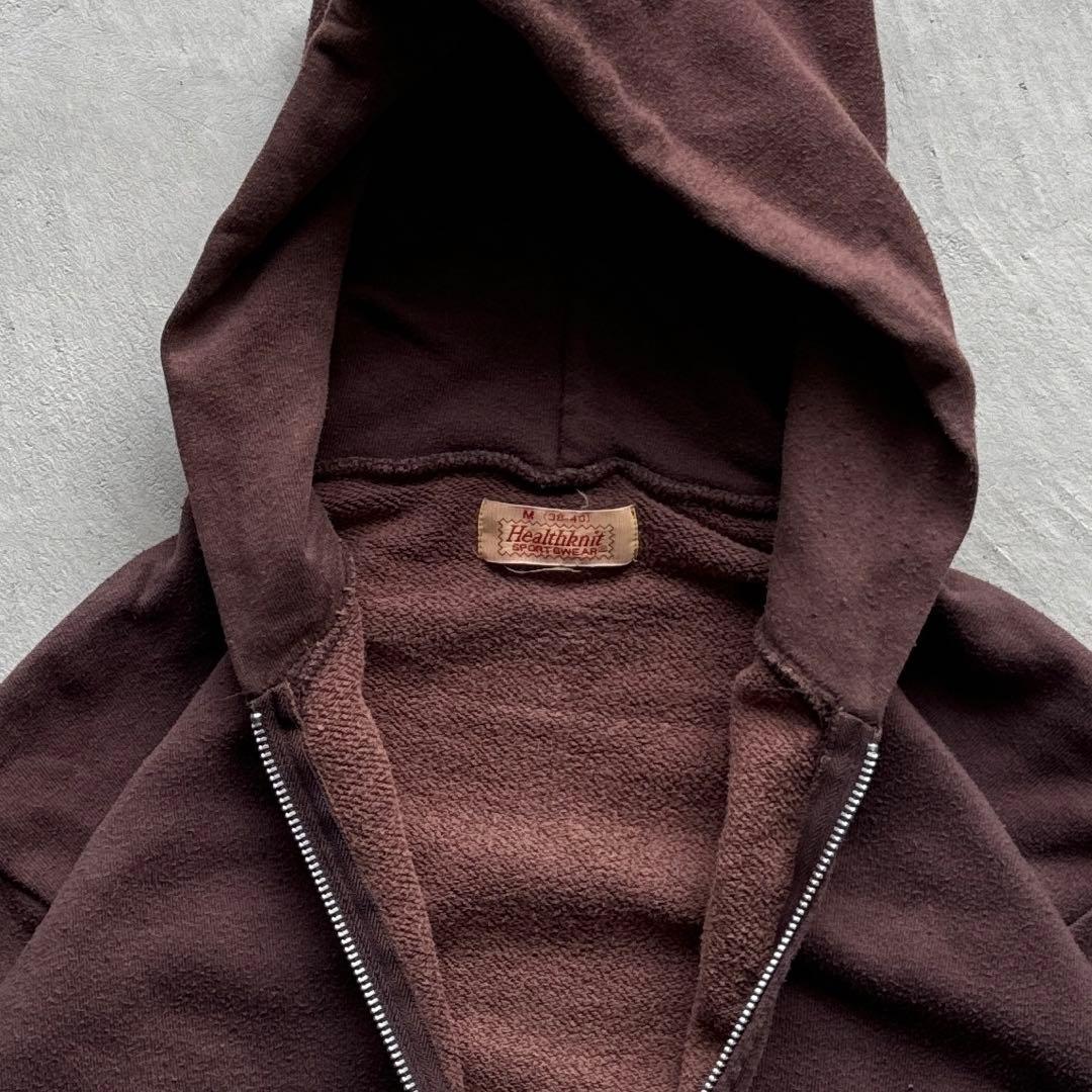 90s~ helthknit zip hoodie フルジップパーカー ブラウン