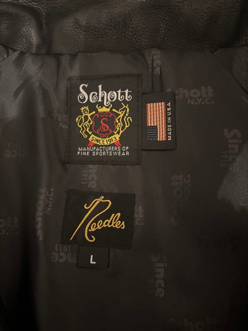 needles schott ニードルス×ショット　レザートラックジャケット