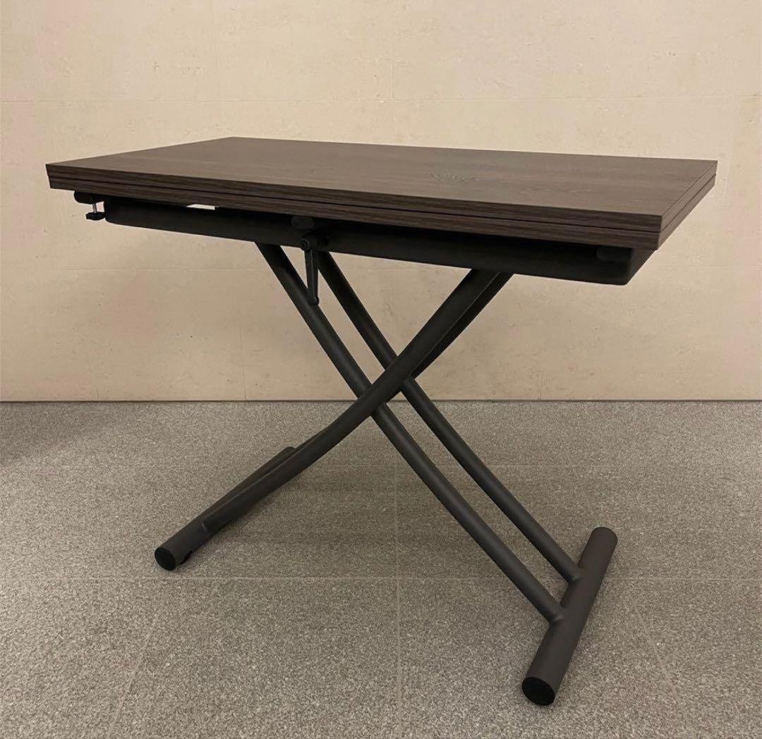 【美品】ヤマソロ 昇降テーブル グロリアス 82-645（ブラウン/ブラック）