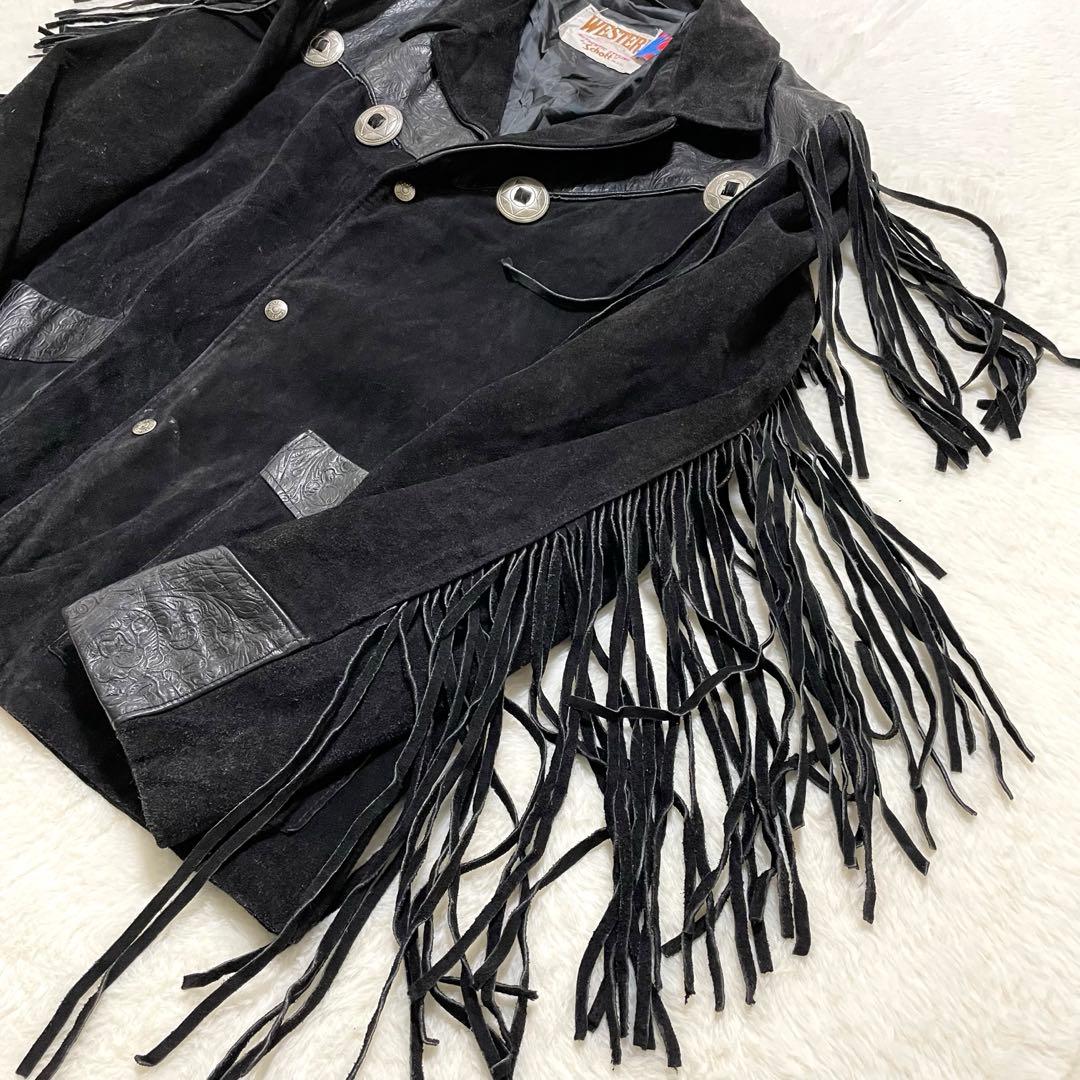 超希少46サイズ schott レザージャケット ウエスタン フリンジ