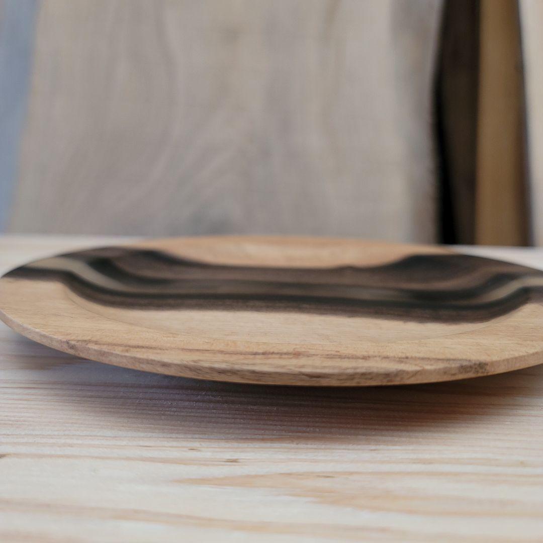 かなり希少　黒柿 × レジン樹脂の木皿