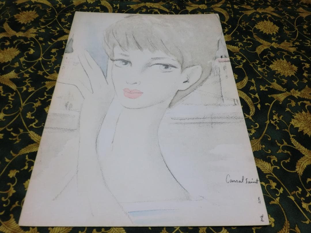 東郷青児【色紙：パリーの女】