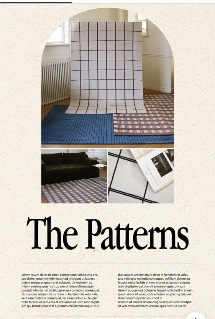 ラグ　the patterns toffee grid