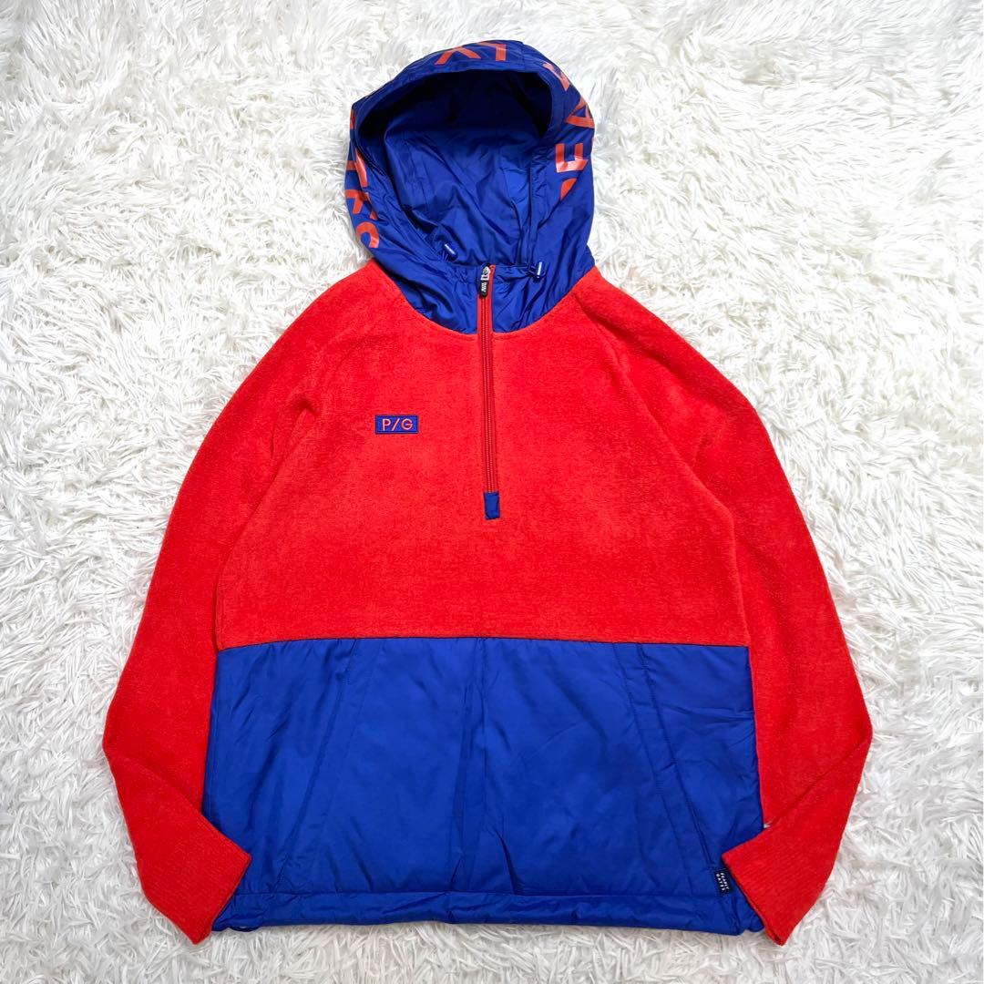 美品✨パーリーゲイツ フリース ナイロンパーカー M ハーフジップ バイカラー