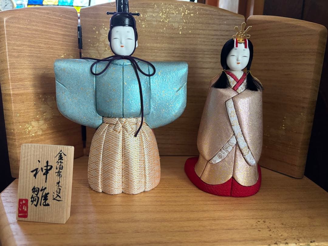金沢箔布木目込雛人形　神雛　ひな飾り