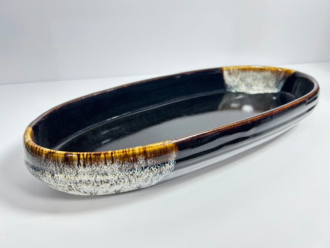 43.5x18x7 2.8kg 華道 生花 花器 フワラーベース 水盤 焼物