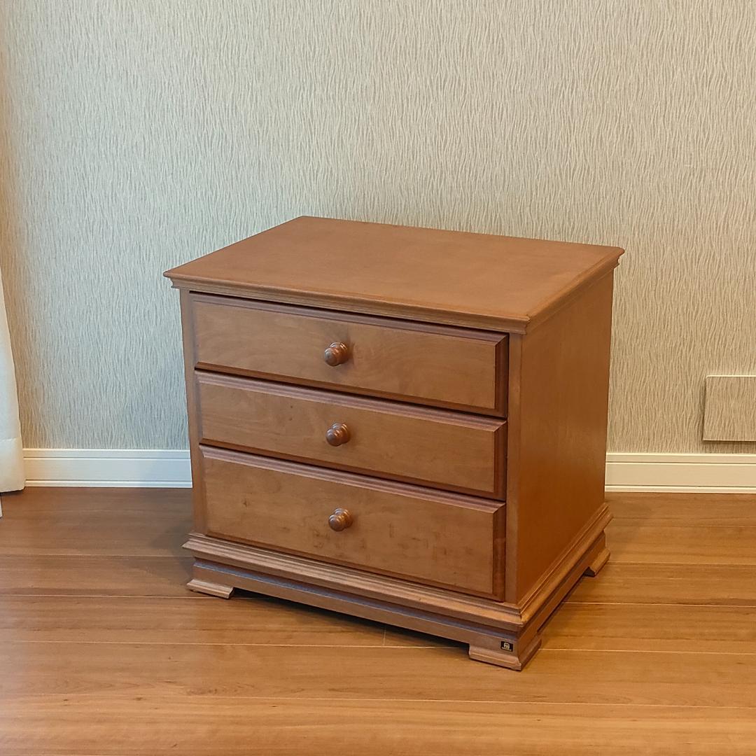 ヤマカ　ヴィンテージ　木製チェスト　サイドチェスト　引出し3杯