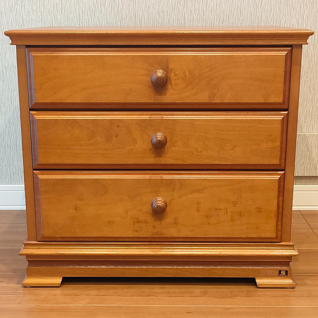 ヤマカ　ヴィンテージ　木製チェスト　サイドチェスト　引出し3杯