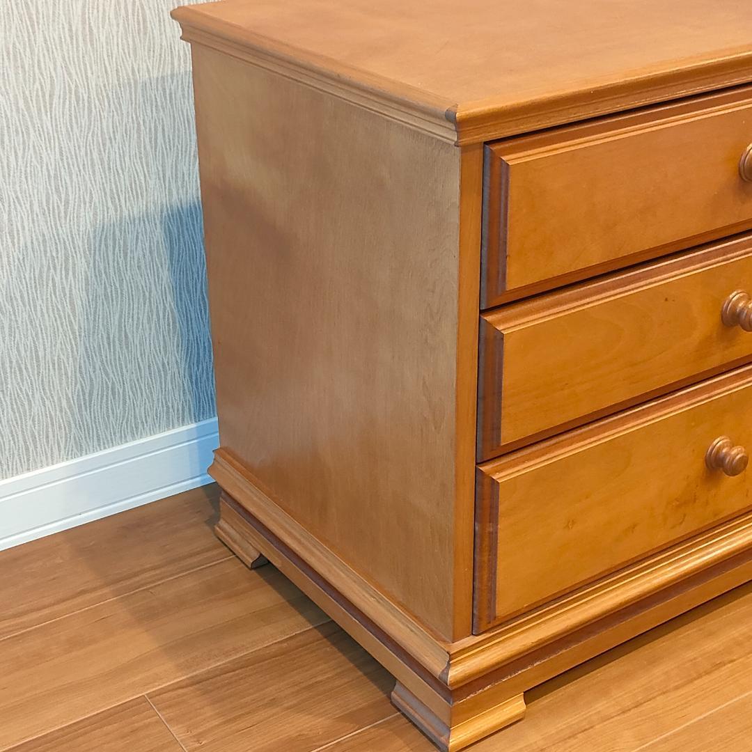 ヤマカ　ヴィンテージ　木製チェスト　サイドチェスト　引出し3杯