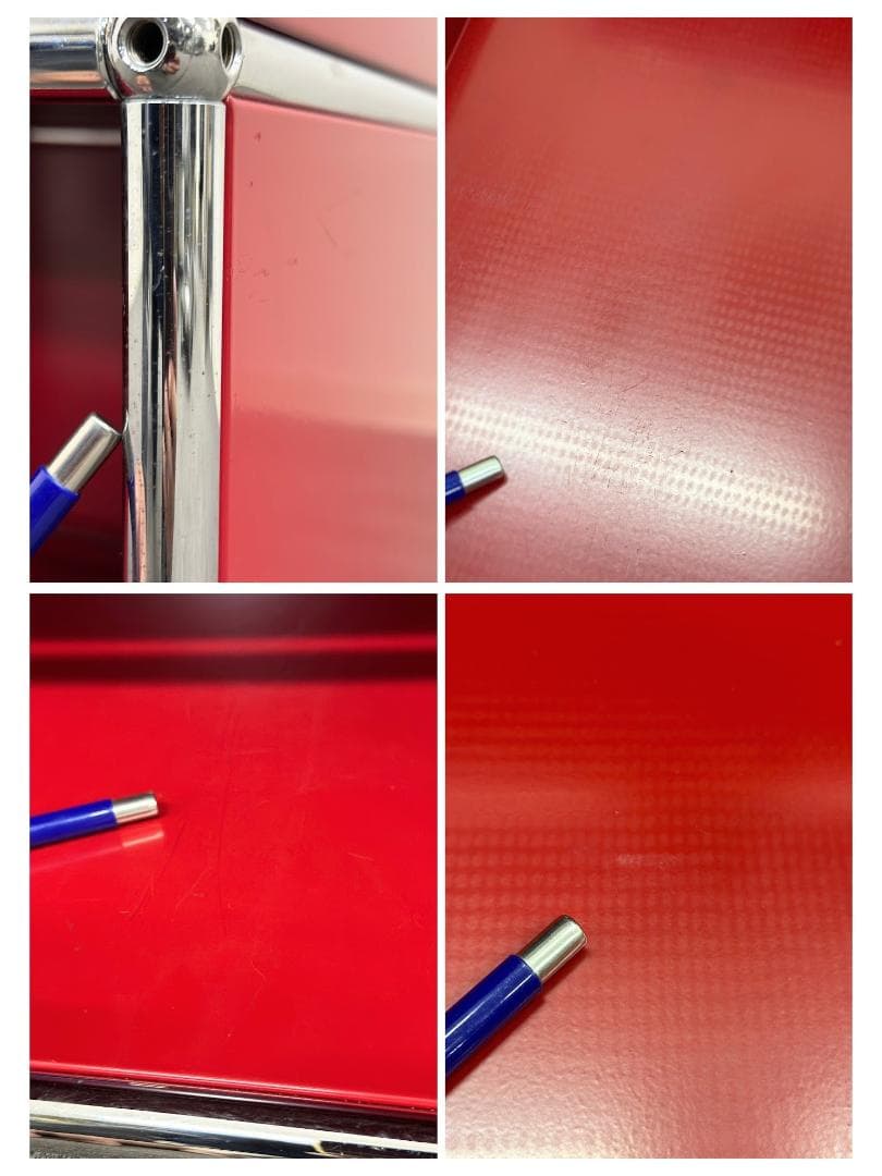 正規品■USMハラー■シェルフ　スライドトレー付き　奥行き深め　ルビーレッド