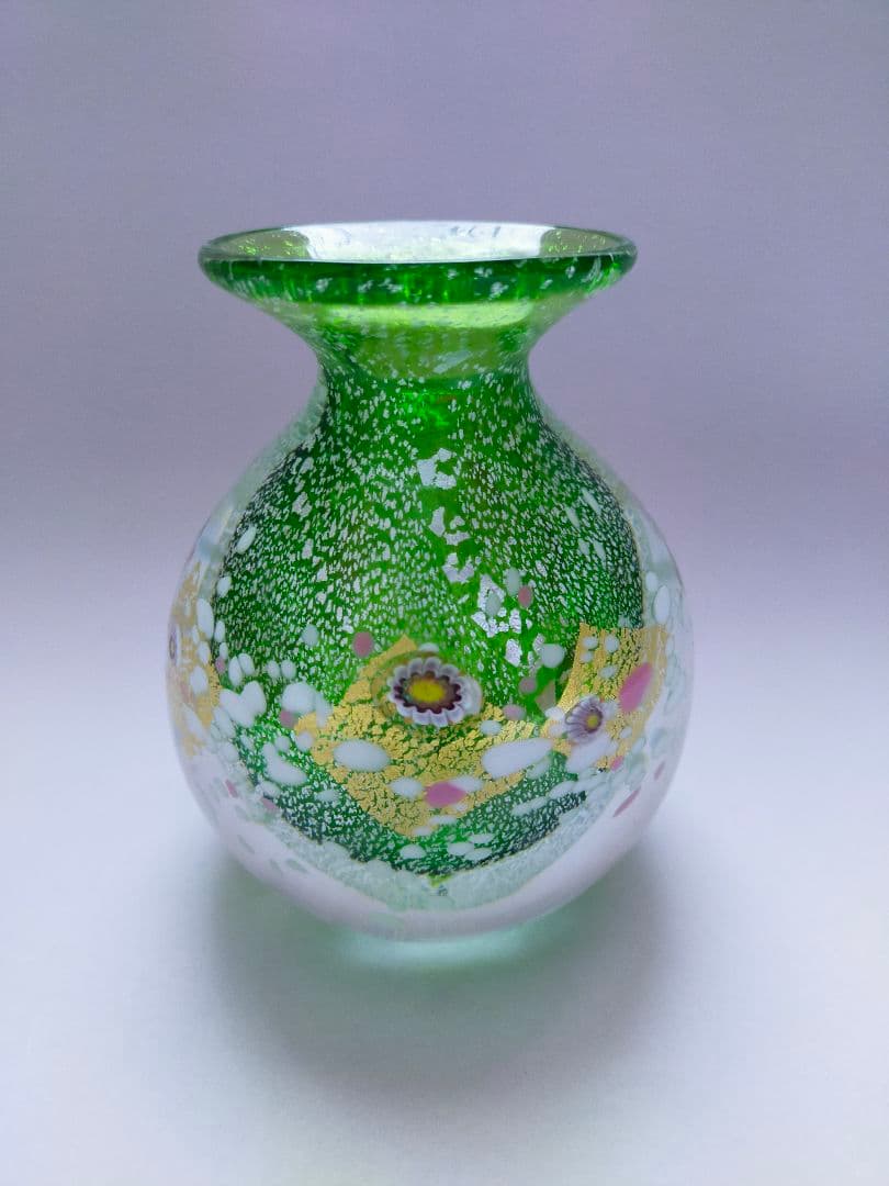 【新品未使用】黒木国昭　花器　金銀彩　春爛漫