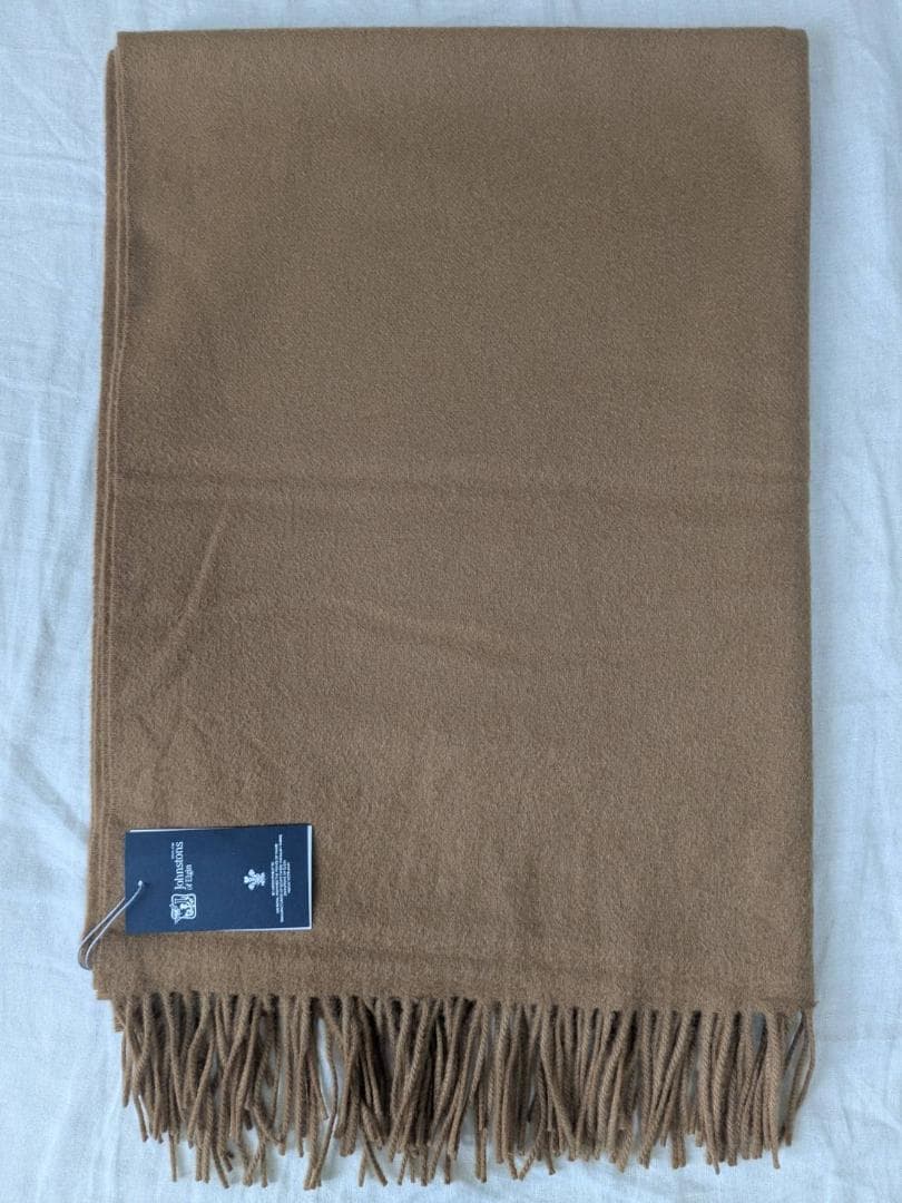 【新品】 Johnstons カシミヤ 大判ストール ダークキャメル