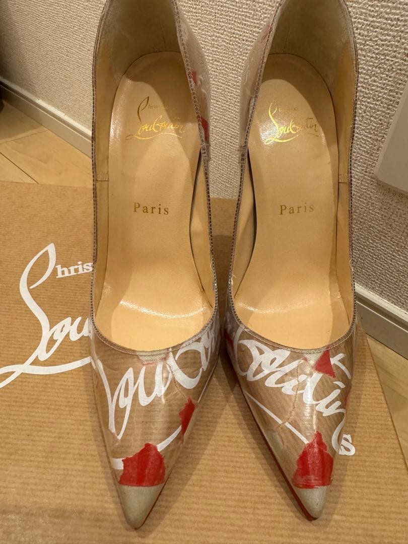 Christian Louboutinロゴハイヒールパンプス　裏張済み❗️