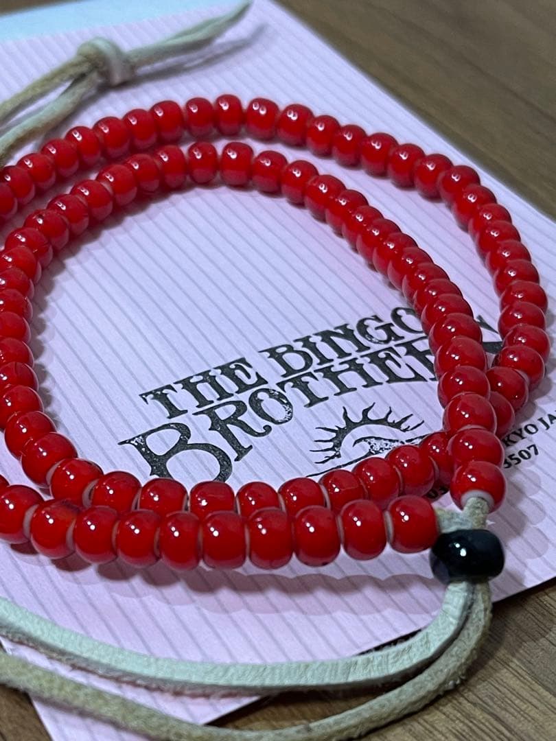 【新品】THE BINGO BROTHERS赤ビーズ ホワイトハーツ ネックレス